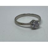 9 ct white gold cubic zirconia ring