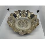 Sterling silver repousse petal dish