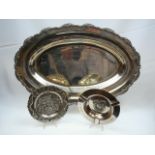 Continental Silver tray etc