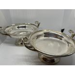 Matching pair of sterling silver tazzas