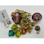 Assorted 9 ct gold glass bead set gold