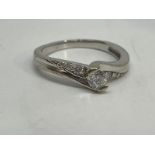 9 ct white gold diamond set ring