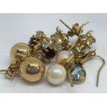 Dealers lot of assorted 9 ct gold earrings