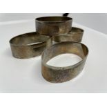Set of 4 silver napkin rings