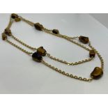 18 ct gold tigers eye necklace