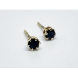 9 ct gold sapphire stud earrings