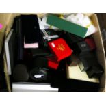 Box of assorted watch and jewellery boxes