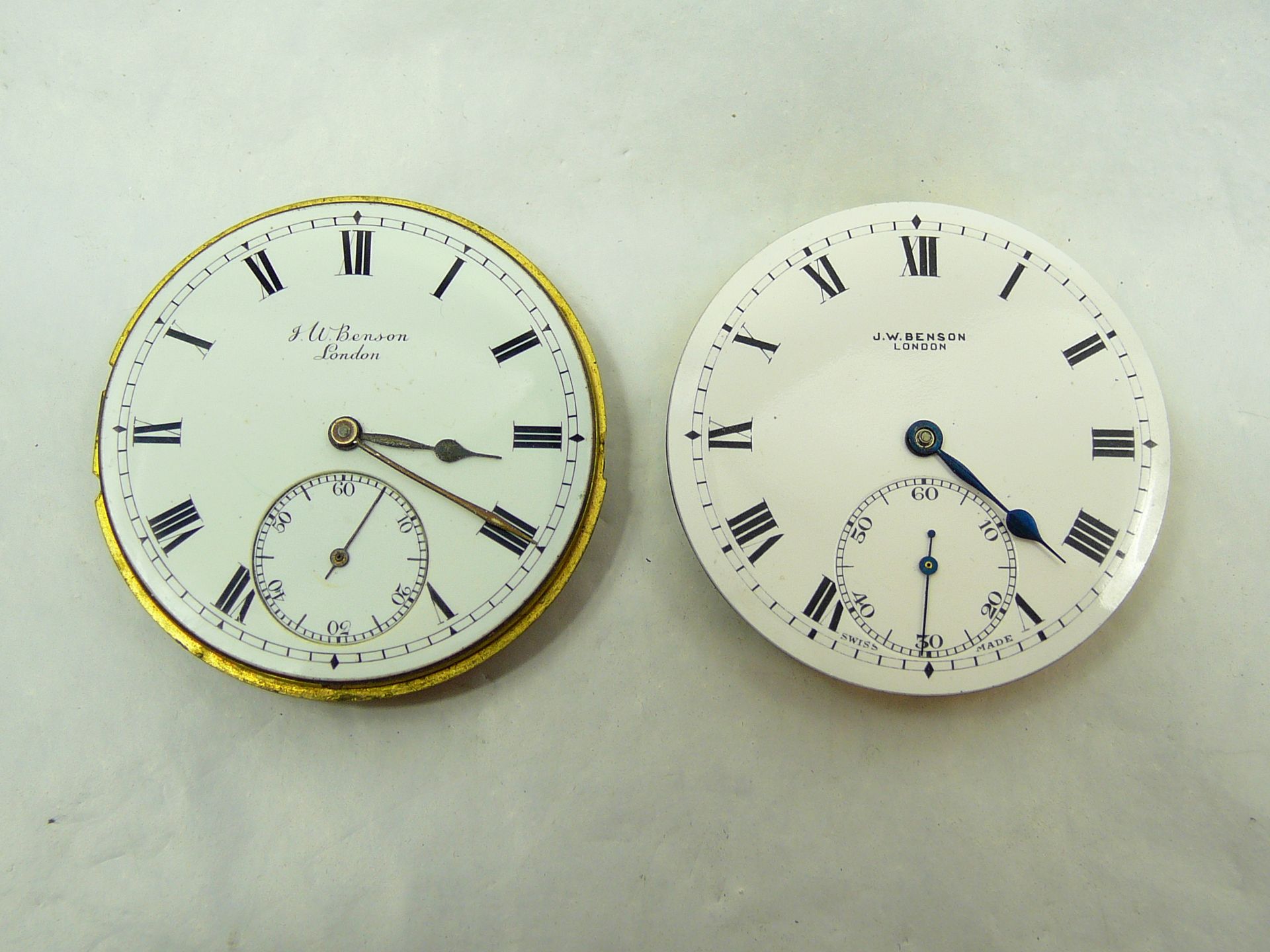 2 JW Benson pocketwatch movements