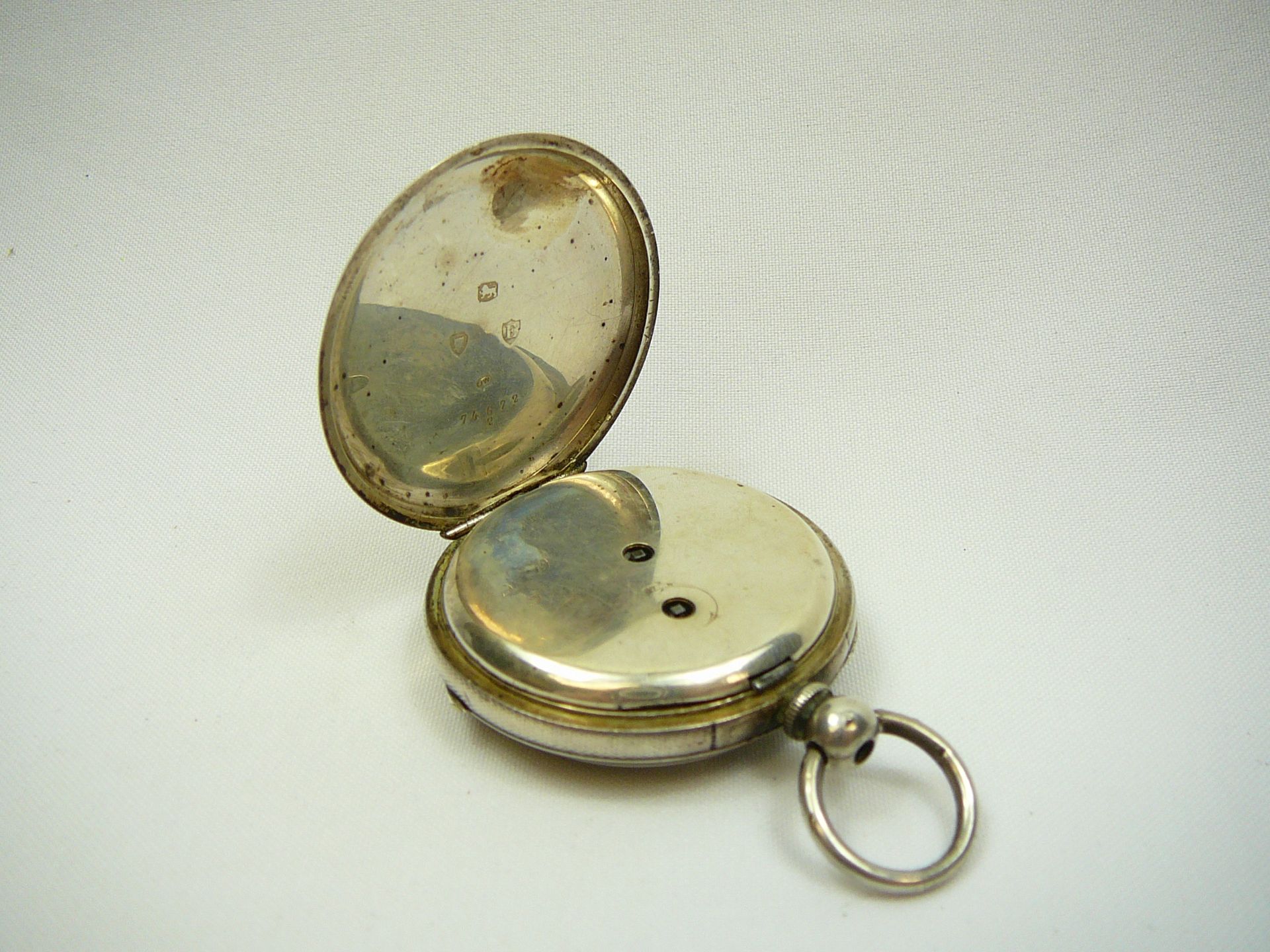 Gents antique silver pocket watch - Image 3 of 5