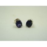 Iolite and silver earrings