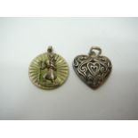 Silver heart pendant etc