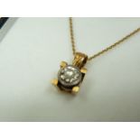 8ct gold and diamond necklace