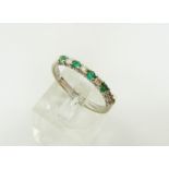 9ct white gold emerald and diamond ring