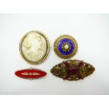 4 costume brooches