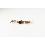 9ct gold garnet and pearl brooch