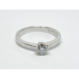 14ct white gold diamond solitaire