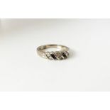 14ct white gold sapphire and diamond