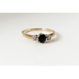 9ct gold sapphire and diamond ring