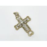 9ct gold CZ cross pendant