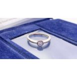 18ct white gold single stone diamond ring