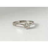 9ct white gold CZ ring