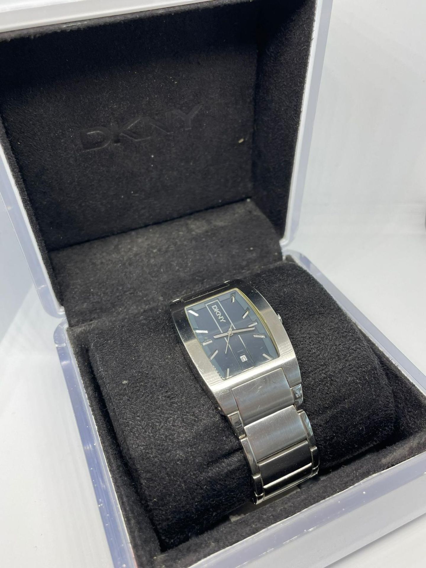 Boxed DKNY watch running