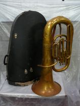 Cased brass euphonium