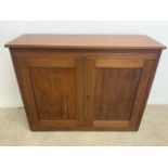 A mahogany cupboard with interior shelf. W:105cm x D:36.5cm x H:82.5cm