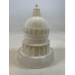 An Italian carved alabaster model of the baptistery Pisa Italy. H:27cm