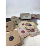 A quantity of mixed vinyl and covers including 78s and 8 inch disc - some Disney