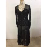 A quantity of mesh, lace, net and sequinned evening dresses