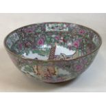 A large and imposing Chinese 20th Century bowl enamelled outer and interior - marks to base W:40.5cm