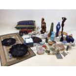 A quantity of collectible items including Franklin Mint, Shelley, Chinese embroidered runner and