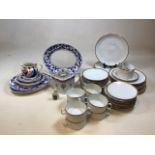A quantity of ceramics including a Newhall teapot, a Bristol blue and white ceramic plated and