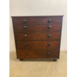 A Victorian mahogany chest of drawers with graduated drawers and turned handles. W:105cm x D:54cm