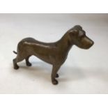 A heavy bronze style figure of a dog W:24cm x H:17cm