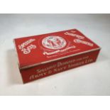 An Army & Navy store wooden box. Special Box of Surprise Crackers. W:45cm x D:27.5cm x H:11cm