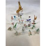 A collection of vintage glass animals