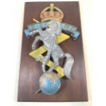 Large Royal electrical engineers plaque. W:34cm x H:57cm