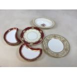 Royal Worcester includes eight crescent shaped Arundel sale plates, a Cromwell serving bowl with 2