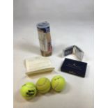 A set of 3 Wimbledon tennis balls from 1988 from a Jimmy Connors match with provenance also with a