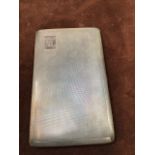 A silver Cigarette case with engraved initials - silver hall mark to interior Birmingham ES & Co