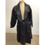 A ladies leather jacket and skirt circa 1980s