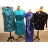 Vintage Chinese style dresses and a top - some in A/F condition