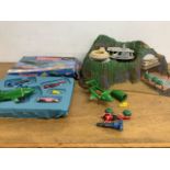 Thunderbirds Tracy island Matchbox 1992 with associated toy vehicles also with a Thunderbirds rescue