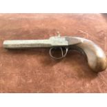 A French 19th century cap and ball pistol. From private collection.