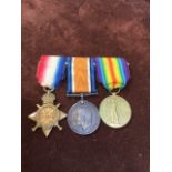 Three WW1 medals awarded to 69497 GNR C.S.Taylor R.A. 1914-15 Star World War 1 Medal, the British
