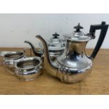 A Mappin and Webb silver plated coffee, tea, milk jug and sugar bowl.