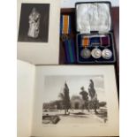 A trio of WWI medals and ribbons. WWI British war medal award to CPL G BUCKERIDGE, general service