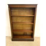 A mahogany bookcase with adsjustable shelves. W:92cm x D:26cm x H:138cm